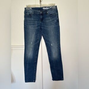 Hurley Blue Super Skinny Jeans with Distressed Details size 9